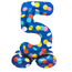 Folat Staande Folieballon Cijfer 5 Colorful Dots - 72 cm