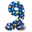 Folat Staande Folieballon Cijfer 9 Colorful Dots - 72 cm