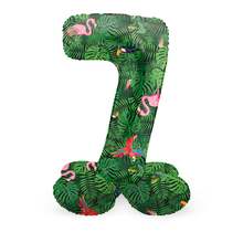 Staande Folieballon Cijfer 7 Jungle Vibe - 41 cm