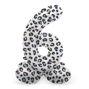 Staande Folieballon Cijfer 6 Bright Panther - 41 cm