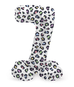 Staande Folieballon Cijfer 7 Bright Panther - 41 cm