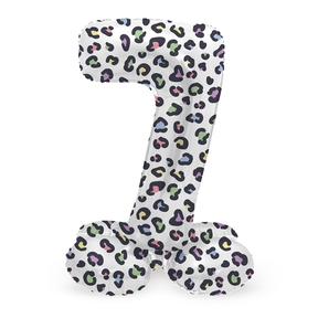 Staande Folieballon Cijfer 7 Bright Panther - 41 cm