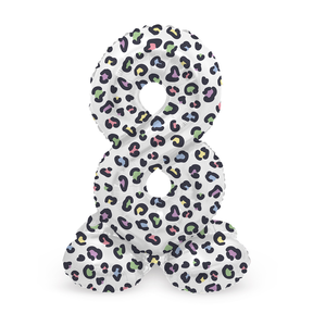 Staande Folieballon Cijfer 8 Bright Panther - 41 cm
