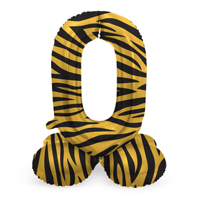 Staande Folieballon Cijfer 0 Tiger Chic - 41 cm