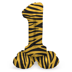 Staande Folieballon Cijfer 1 Tiger Chic - 41 cm