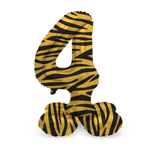 Staande Folieballon Cijfer 4 Tiger Chic - 41 cm