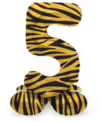 Staande Folieballon Cijfer 5 Tiger Chic - 41 cm