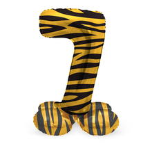 Staande Folieballon Cijfer 7 Tiger Chic - 41 cm