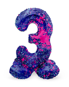 Staande Folieballon Cijfer 3 Paint Splash - 41 cm