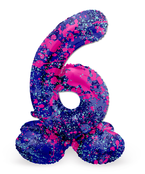 Staande Folieballon Cijfer 6 Paint Splash - 41 cm