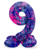 Staande Folieballon Cijfer 9 Paint Splash - 41 cm Staande Folieballon Cijfer 9 Paint Splash - 41 cm