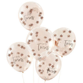 Confettiballonnen It's Twins Baby in Bloom (5st)