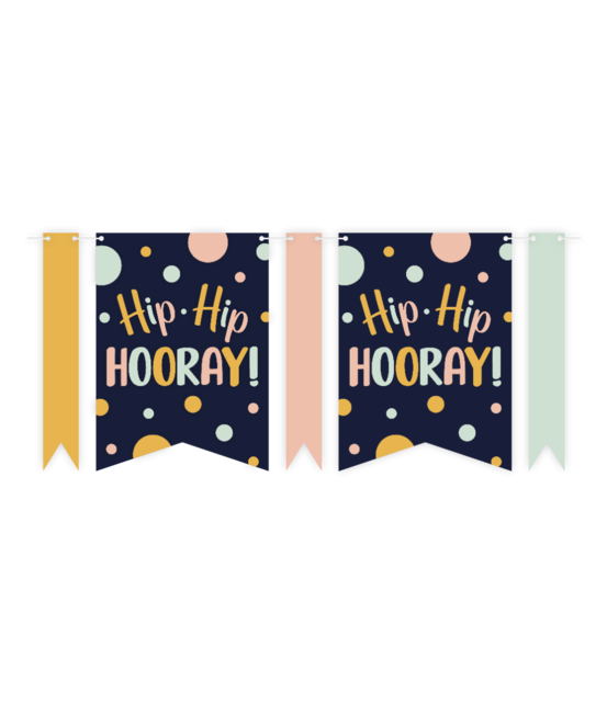 Hip Hip Hooray - Vlaggenlijn - 6 meter