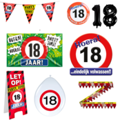 18 jaar verjaardag versiering pakket verkeersbord XL