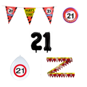 21 jaar verjaardag versiering pakket verkeersbord