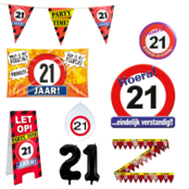 21 jaar verjaardag versiering pakket verkeersbord XL