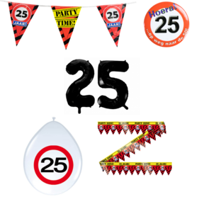 25 jaar verjaardag versiering pakket verkeersbord