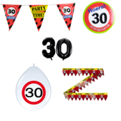 30 jaar verjaardag versiering pakket verkeersbord