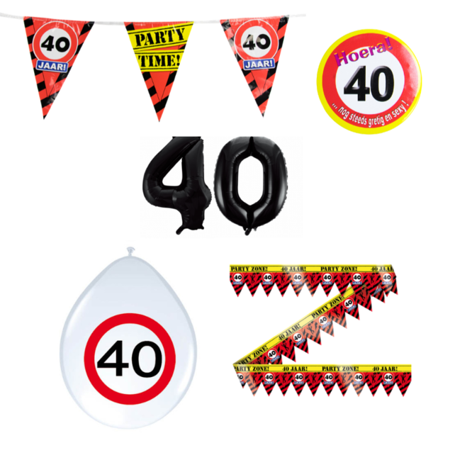 40 jaar verjaardag versiering pakket verkeersbord