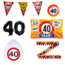 Feest-vieren 40 jaar verjaardag versiering pakket verkeersbord incl. Gevelvlag