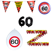 60 jaar verjaardag versiering pakket verkeersbord