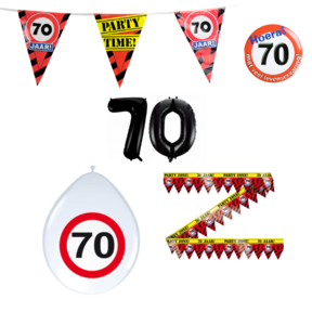 70 jaar verjaardag versiering pakket verkeersbord