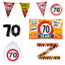 Feest-vieren 70 jaar verjaardag versiering pakket verkeersbord incl. Gevelvlag