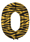 Folieballon Cijfer 0 Tiger Chic - 86 cm