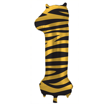 Folieballon Cijfer 1 Tiger Chic - 86 cm