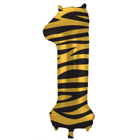 Folieballon Cijfer 1 Tiger Chic - 86 cm
