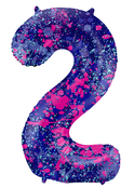 Folieballon Cijfer 2 Paint Splash - 86 cm