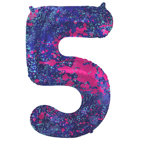 Folieballon Cijfer 5 Paint Splash - 86 cm