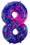 Folieballon Cijfer 8 Paint Splash - 86 cm