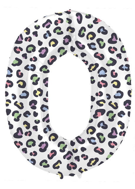 Folieballon Cijfer 0 Bright Panther - 86 cm Folieballon Cijfer 0 Bright Panther - 86 cm