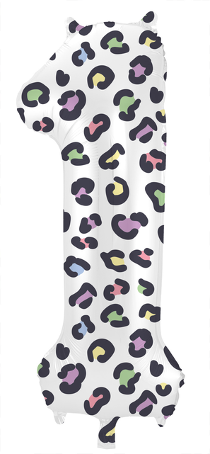 Folieballon Cijfer 1 Bright Panther - 86 cm