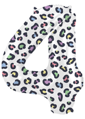 Folieballon Cijfer 4 Bright Panther - 86 cm