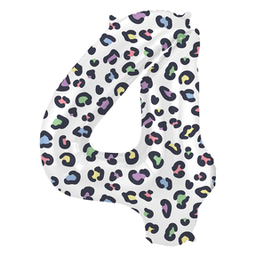 Folieballon Cijfer 4 Bright Panther - 86 cm