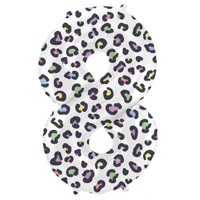 Folieballon Cijfer 8 Bright Panther - 86 cm