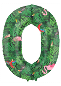 Folieballon Cijfer 0 Jungle Vibe - 86 cm