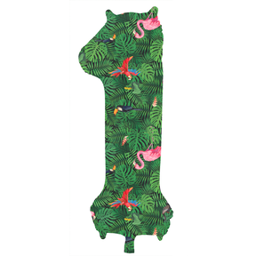 Folieballon Cijfer 1 Jungle Vibe - 86 cm