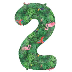 Folieballon Cijfer 2 Jungle Vibe - 86 cm