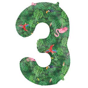 Folieballon Cijfer 3 Jungle Vibe - 86 cm