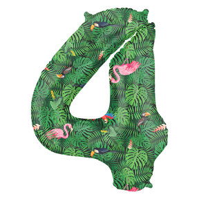 Folieballon Cijfer 4 Jungle Vibe - 86 cm