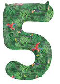 Folieballon Cijfer 5 Jungle Vibe - 86 cm