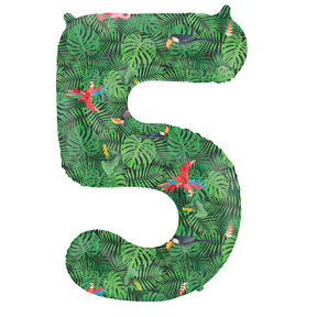 Folieballon Cijfer 5 Jungle Vibe - 86 cm