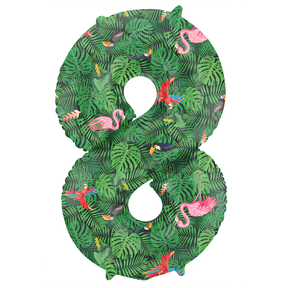 Folieballon Cijfer 8 Jungle Vibe - 86 cm