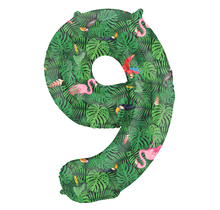 Folieballon Cijfer 9 Jungle Vibe - 86 cm