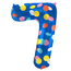 Folat Folieballon Cijfer 7 Colorful Dots - 86 cm