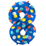 Folat Folieballon Cijfer 8 Colorful Dots - 86 cm