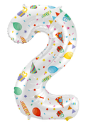 Folieballon Cijfer 2 Joyful Party - 86 cm